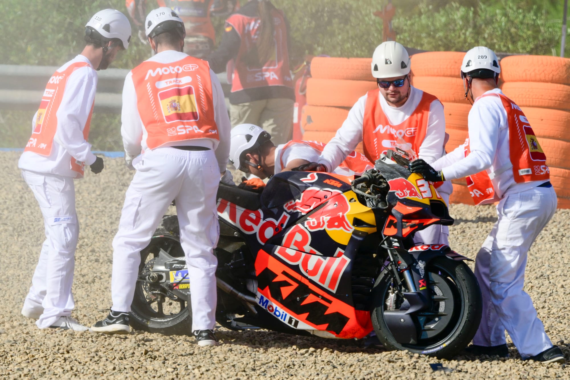 Pedro Acosta's crashed KTM